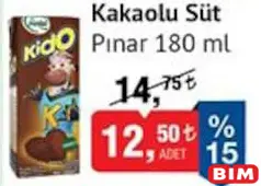 PINAR KAKAOLU SÜT 180 ML
